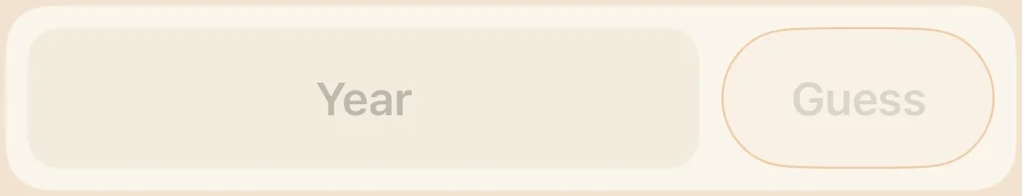 The year field and Guess button at the bottom of a Where & When round